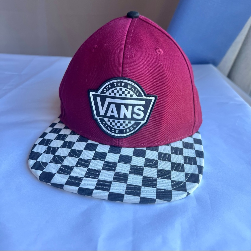 Vans Off The Wall Retro Red and Black Checkered Cap Adjustable